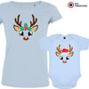 Reindeer Christmas Mom and Child Organic Cotton family Set (Set of 2)