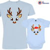 Reindeer Christmas Dad and Child Organic Cotton family Set (Set of 2)