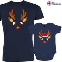 Reindeer Christmas Dad and Child Organic Cotton family Set (Set of 2)