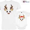 Reindeer Christmas Dad and Child Organic Cotton family Set (Set of 2)