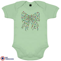 Christmas Bow Organic Cotton Baby Girl Onesie