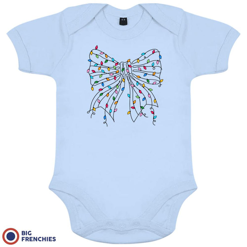 Christmas Bow Organic Cotton Baby Girl Onesie