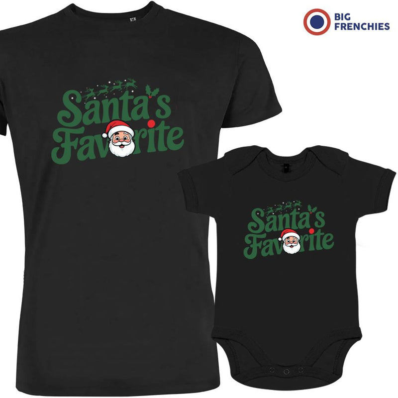 Santa's Favorite Christmas Dad and Child Organic Cotton family Set (Set of 2)