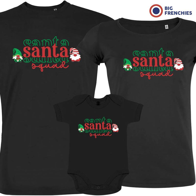 Santa Squad Christmas Matching Family Organic Tees (Set of 3)