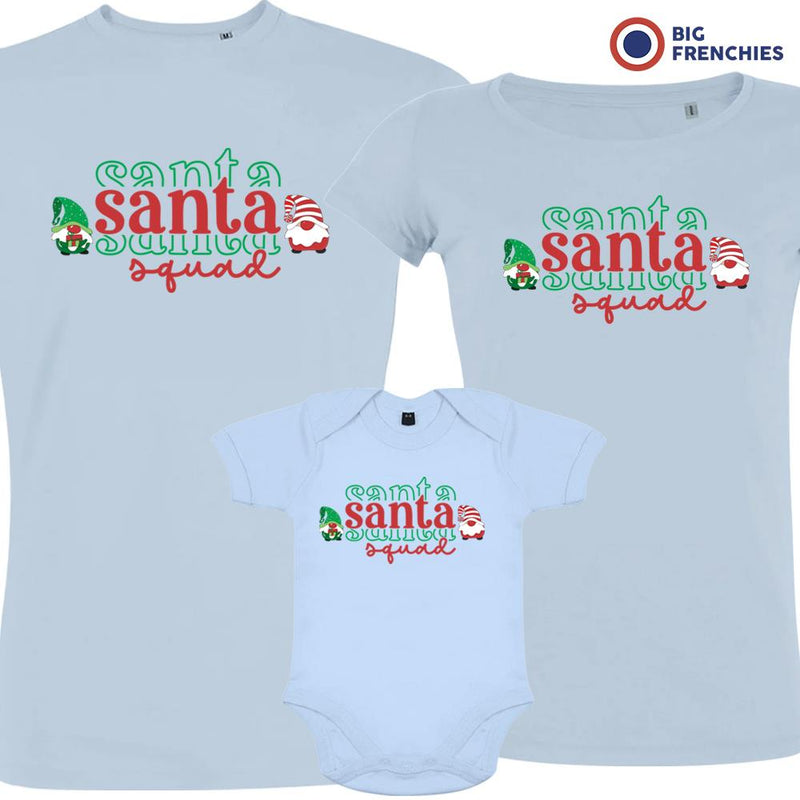 Santa Squad Christmas Matching Family Organic Tees (Set of 3)