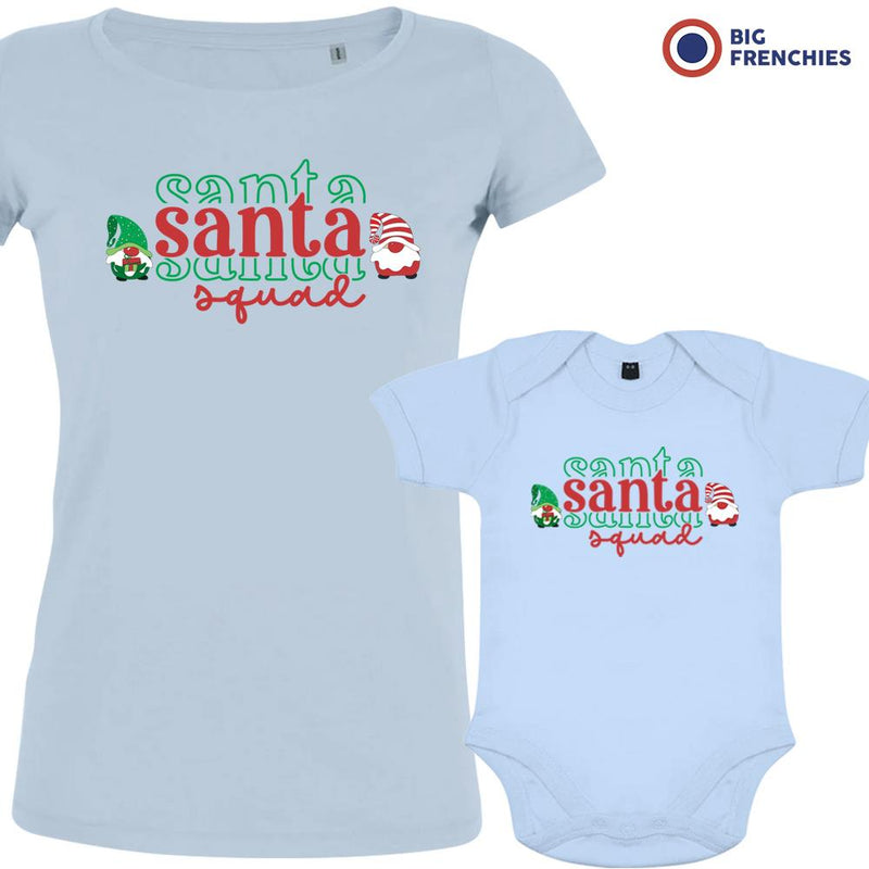 Santa Squad Christmas Mom and Child Organic Cotton family Set (Set of 2)