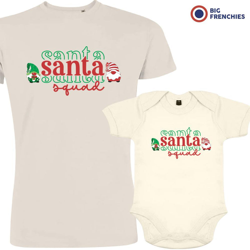 Santa Squad Christmas Dad and Child Organic Cotton family Set (Set of 2)