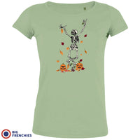 Fall Skeleton Dance Halloween Women's Organic Cotton Tee