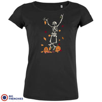 Fall Skeleton Dance Halloween Women's Organic Cotton Tee