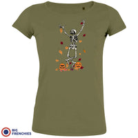 Fall Skeleton Dance Halloween Women's Organic Cotton Tee