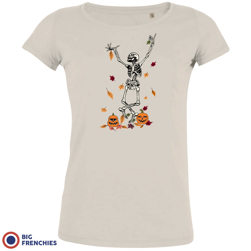 Fall Skeleton Dance Halloween Women's Organic Cotton Tee