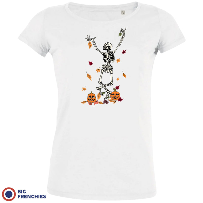 Fall Skeleton Dance Halloween Women's Organic Cotton Tee