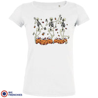 Skeleton Friends Dance Halloween Women's Organic Cotton Tee