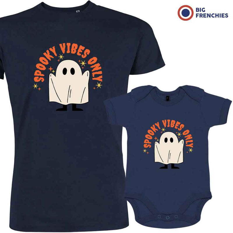 Spooky Vibes Only Halloween Dad and Child Organic Cotton family Set (Set of 2)