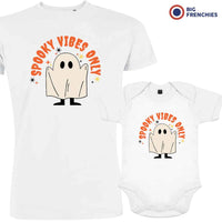 Spooky Vibes Only Halloween Dad and Child Organic Cotton family Set (Set of 2)