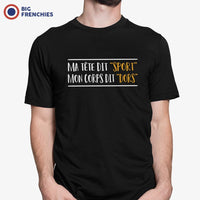 M'a Tête Me Dit Sport Et Mon Corps Me Dit Dors Men's Organic Cotton Tee