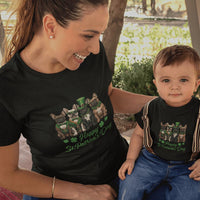 French Bulldog Happy St Patrick's Day Mom and Child Organic Cotton T-Shirts family Set (Set of 2)