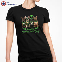 French Bulldog Happy St Patrick's Day Women's Organic Cotton Tee