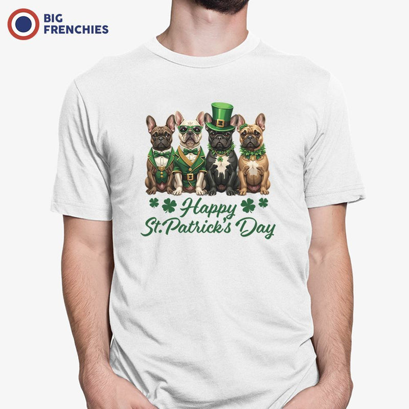 French Bulldog Happy St Patrick's Day Men's Organic Cotton Tee