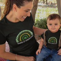 Happy St Patrick's Day Rainbow Mom and Child Organic Cotton T-Shirts family Set (Set of 2)