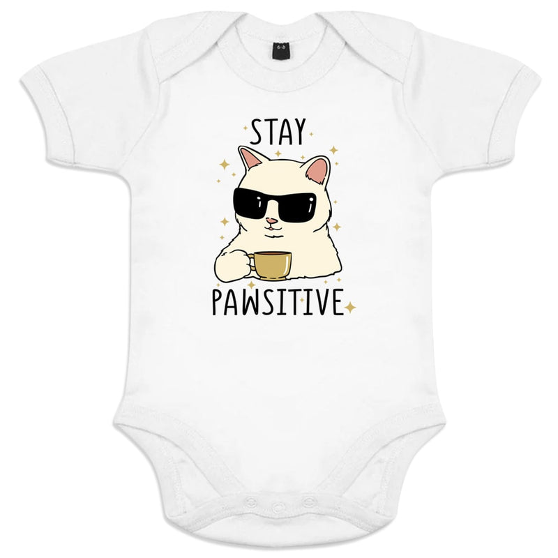 Stay Positive Organic Cotton Baby Girl Onesie