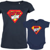 Super Mom Super Hero Mom and Baby Organic Cotton family Set (Set of 2)