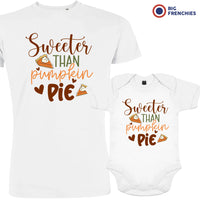 Sweeter Than Pumpkin Pie Dad and Child Organic Cotton family Set (Set of 2)