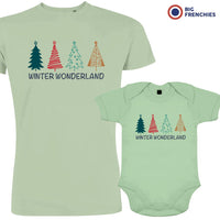 Winter Wonderland Christmas Dad and Child Organic Cotton family Set (Set of 2)