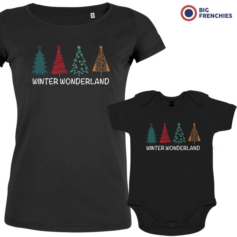 Winter Wonderland Christmas Mom and Child Organic Cotton family Set (Set of 2)