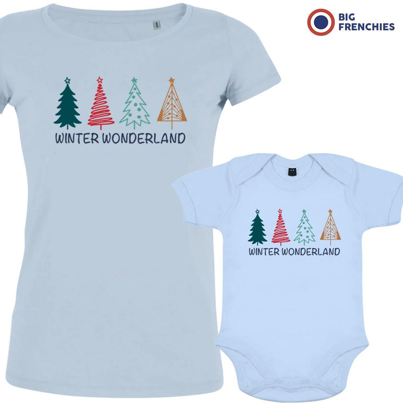 Winter Wonderland Christmas Mom and Child Organic Cotton family Set (Set of 2)