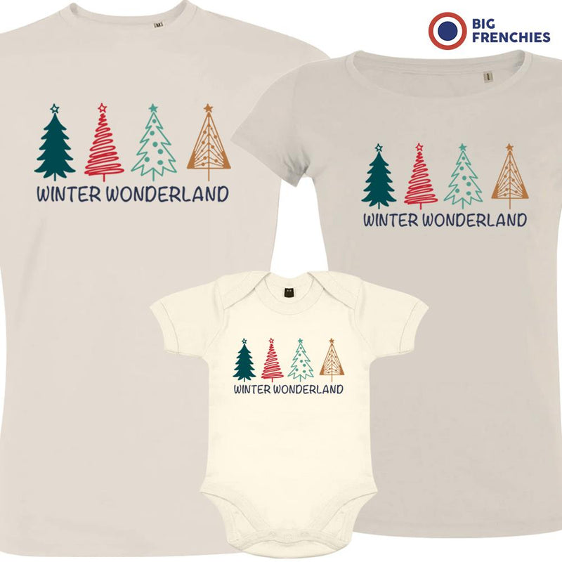 Winter Wonderland Christmas Matching Family Organic Tees (Set of 3)