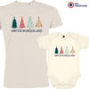 Winter Wonderland Christmas Dad and Child Organic Cotton family Set (Set of 2)