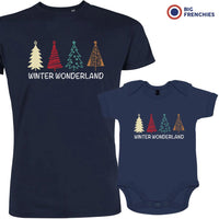 Winter Wonderland Christmas Dad and Child Organic Cotton family Set (Set of 2)