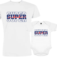 Super Dad and Super Kid Matching Organic Cotton Outfit