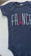 France With Red Eiffel Tower Dad and Child Organic Cotton family Set (Set of 2)