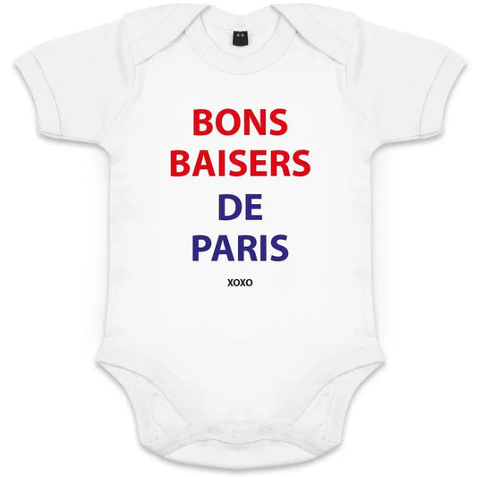 Bons Baiser De Paris Organic Baby Onesie Big Frenchies