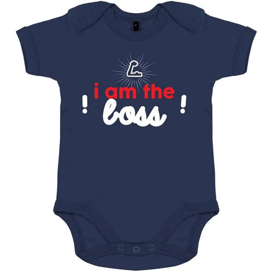 I Am The Boss Organic Baby Boy Onesie Big Frenchies