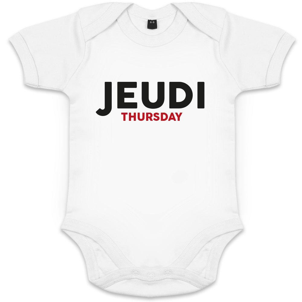 Jeudi/Thursday Organic Baby Onesie (Navy) - bigfrenchies