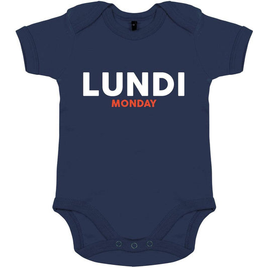 Lundi/Monday Organic Baby Onesie (Navy) - bigfrenchies