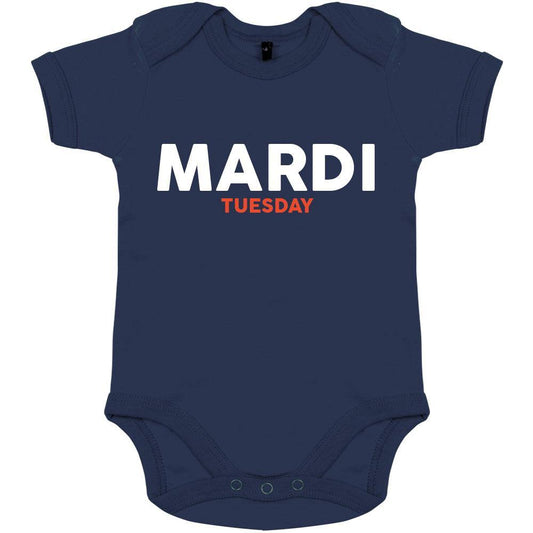 Mardi/Tuesday Organic Baby Onesie (Navy) - bigfrenchies