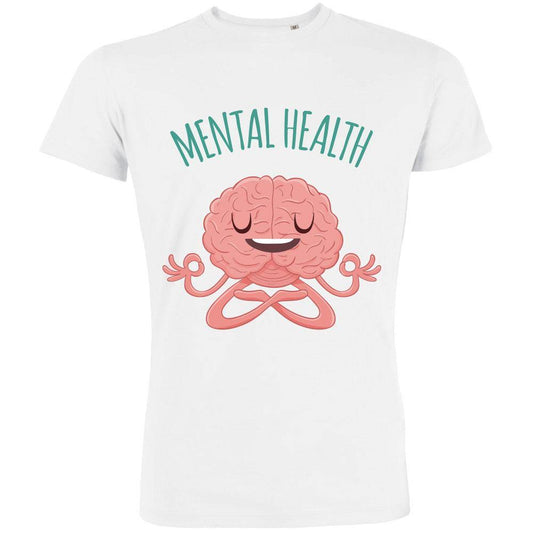 Brain Meditating Mental Health Men's Organic Tee - bigfrenchies