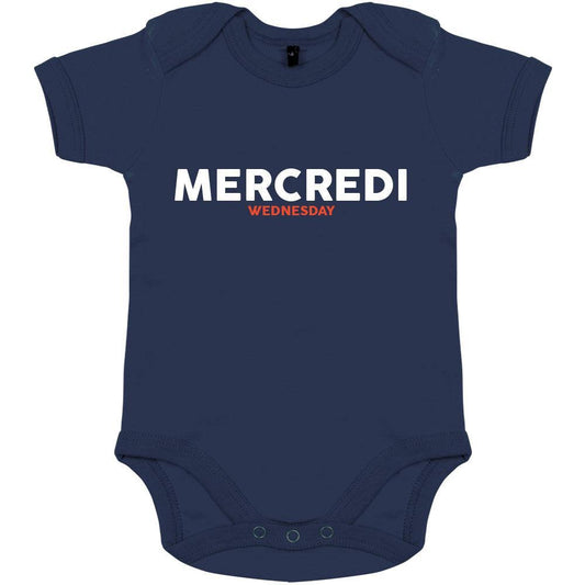 Mercredi/Wednesday Organic Baby Onesie (Navy) - bigfrenchies