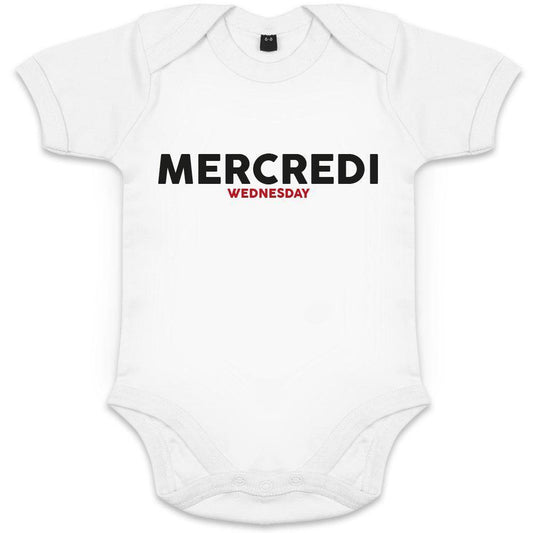 Mercredi/Wednesday Organic Baby Onesie (Navy) - bigfrenchies