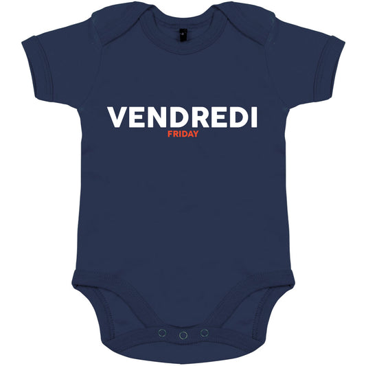 Vendredi/Friday Organic Baby Onesie (Navy) - bigfrenchies