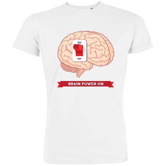 Brain Power On Men's Organic Tee - bigfrenchies