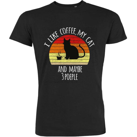 I Like Coffee, My Cat And Maybe 3 People Men's Organic Tee - bigfrenchies