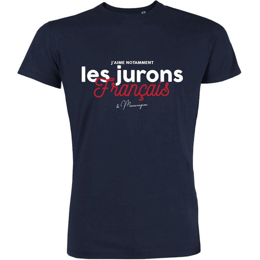 Les Jurons Français Men's Organic Tee (Navy) - bigfrenchies